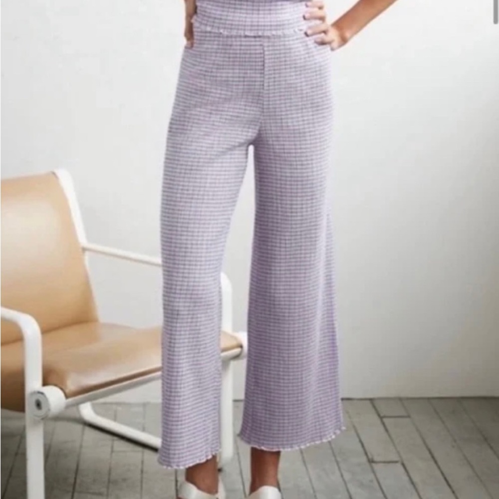Aritzia Wilfred Women's XS Purple Checkered Winona Pants